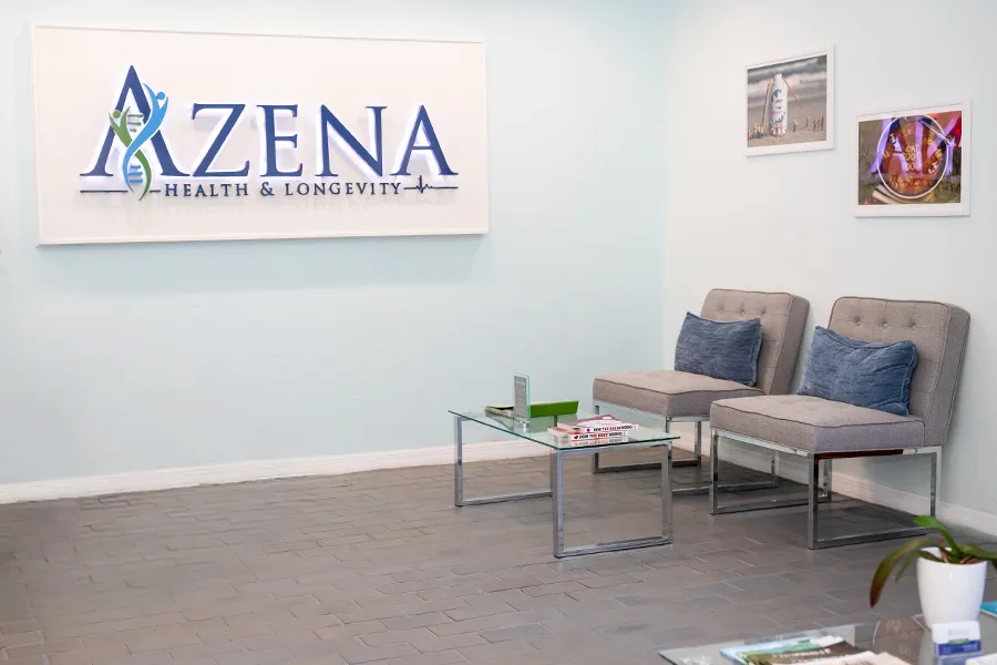 The Azena Health and Longevity waiting room