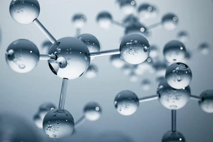 Peptide-Therapy-Doctor A 3D illustration of blue-gray toned water molecules, representing peptide therapy from AZENA Health & Longevity in Gainesville.